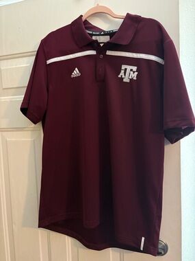 adidas Men’s Maroon Polo with White Accents